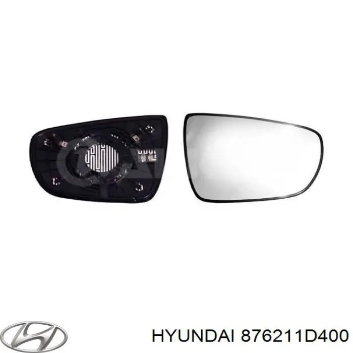 876211D400 Hyundai/Kia дзеркальний елемент дзеркала заднього виду, правого