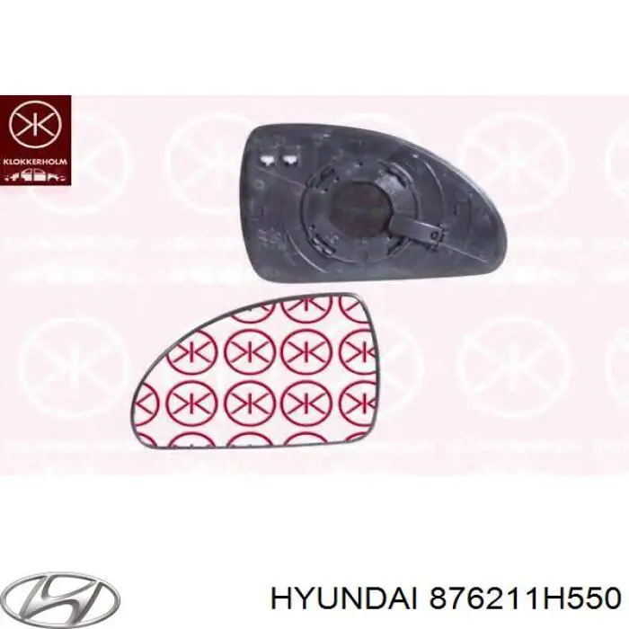 876211H550 Hyundai/Kia дзеркальний елемент дзеркала заднього виду, правого