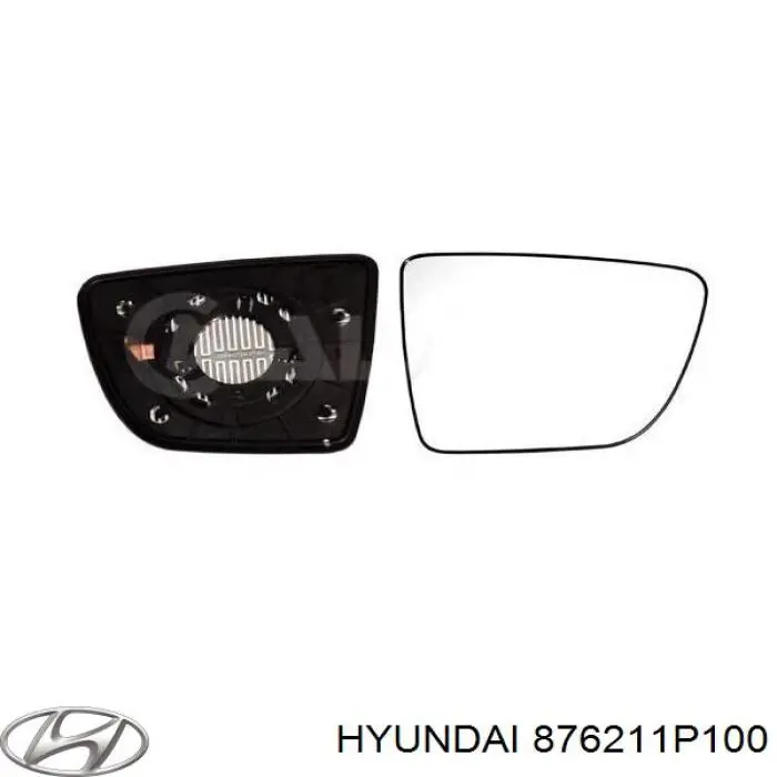 Скло дзеркала заднього виду, правого Hyundai/Kia 876211P100 ціна, від 31.80 USD