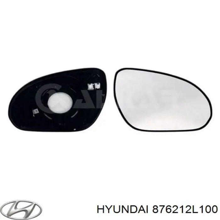 876212L120 Hyundai/Kia дзеркальний елемент дзеркала заднього виду, правого