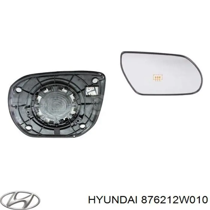 876212W010 Hyundai/Kia дзеркальний елемент дзеркала заднього виду, правого