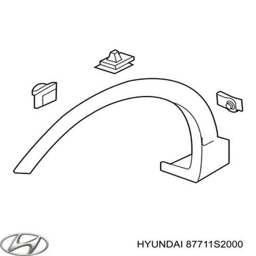 87711S2000 Hyundai/Kia Розширювач/накладка арки переднього крила, лівий