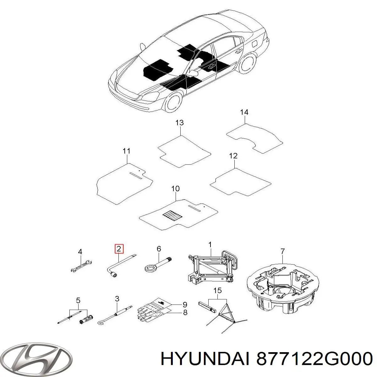 Молдинг передньої правої двері 877122G000 Hyundai/Kia