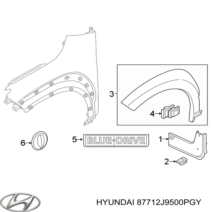 Розширювач переднього крила, правий Hyundai KONA (OS) (Хендай KONA)