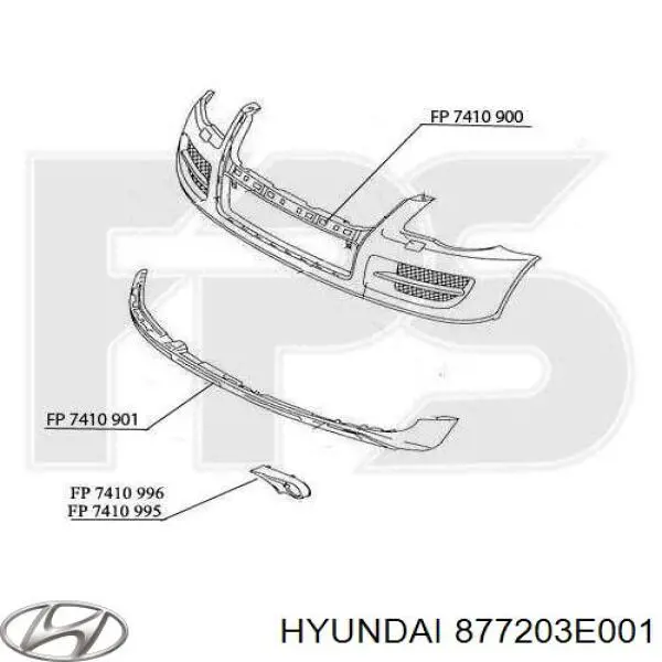 Молдинг арки крила переднього, правий Hyundai/Kia 877203E001XX ціна, від 26.21 USD