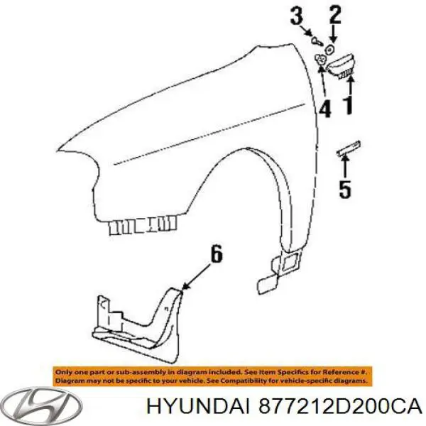 Купити 877212D200CA Hyundai/Kia Молдинг задніх лівих дверей