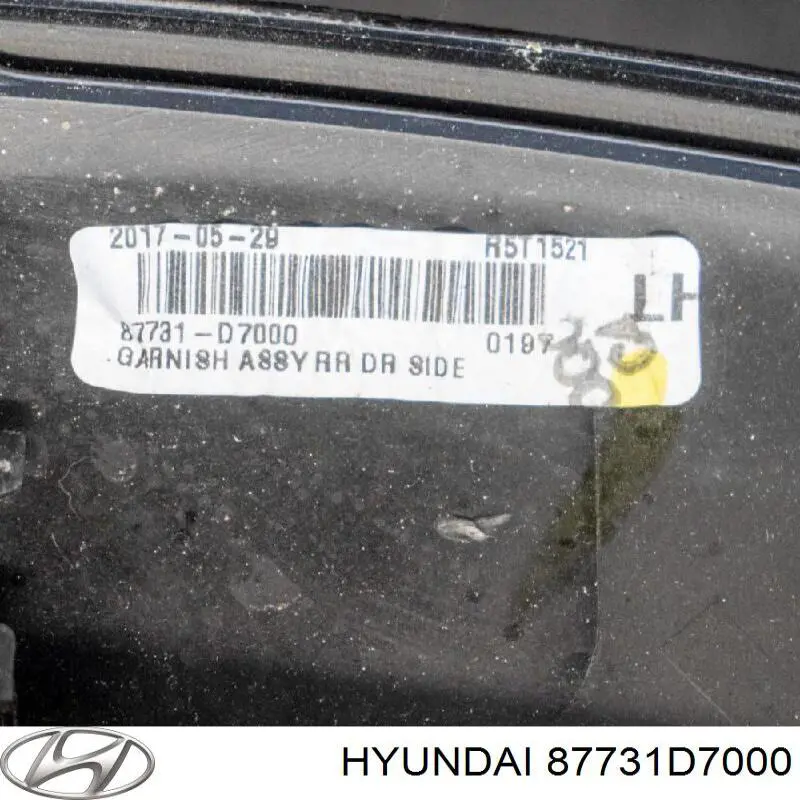 Молдинг задніх лівих дверей Hyundai/Kia 87731D7000 ціна, від 53.40 USD