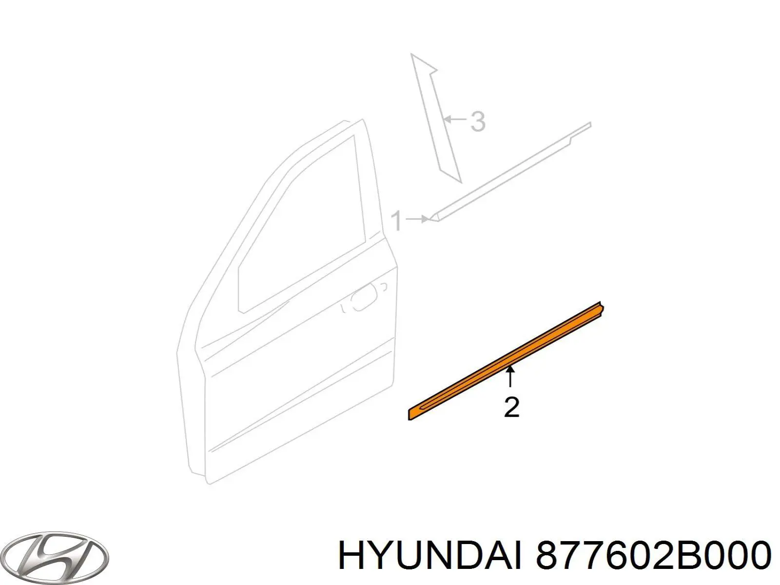 Молдинг передньої правої двері Hyundai/Kia 877602B000 ціна, від 5.08 USD
