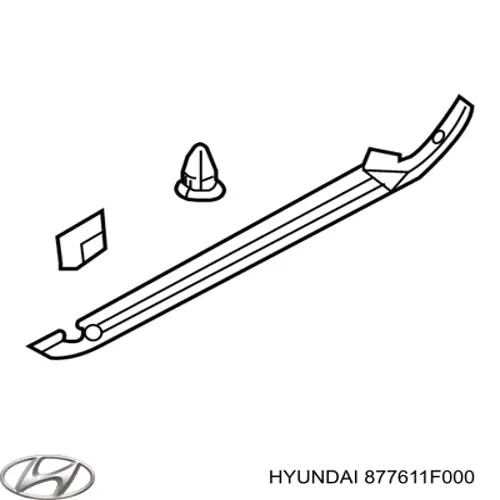 877611F000 Hyundai/Kia накладка зовнішня (молдинг порога, задня ліва)
