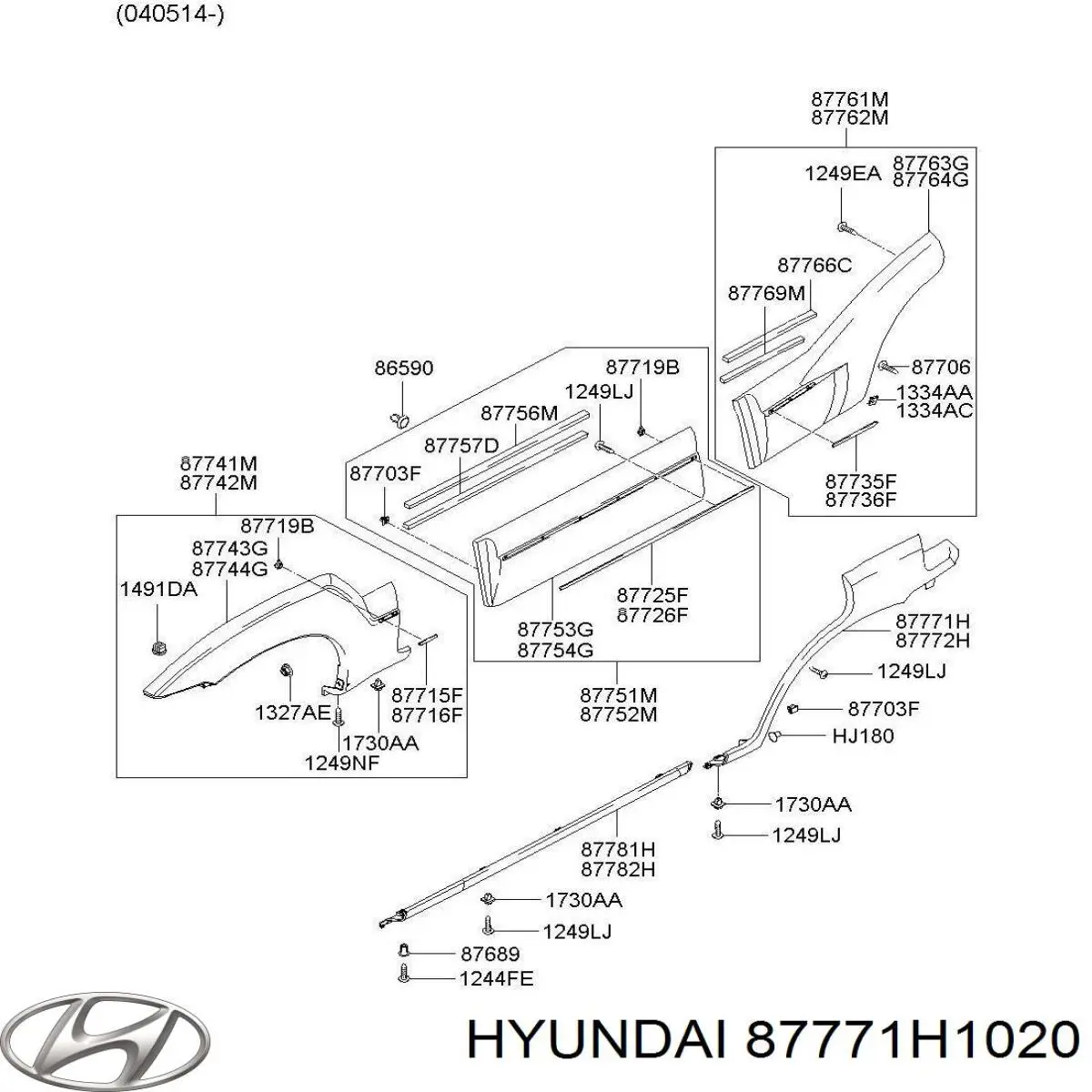  Розширювач заднього крила, лівий Hyundai Terracan 