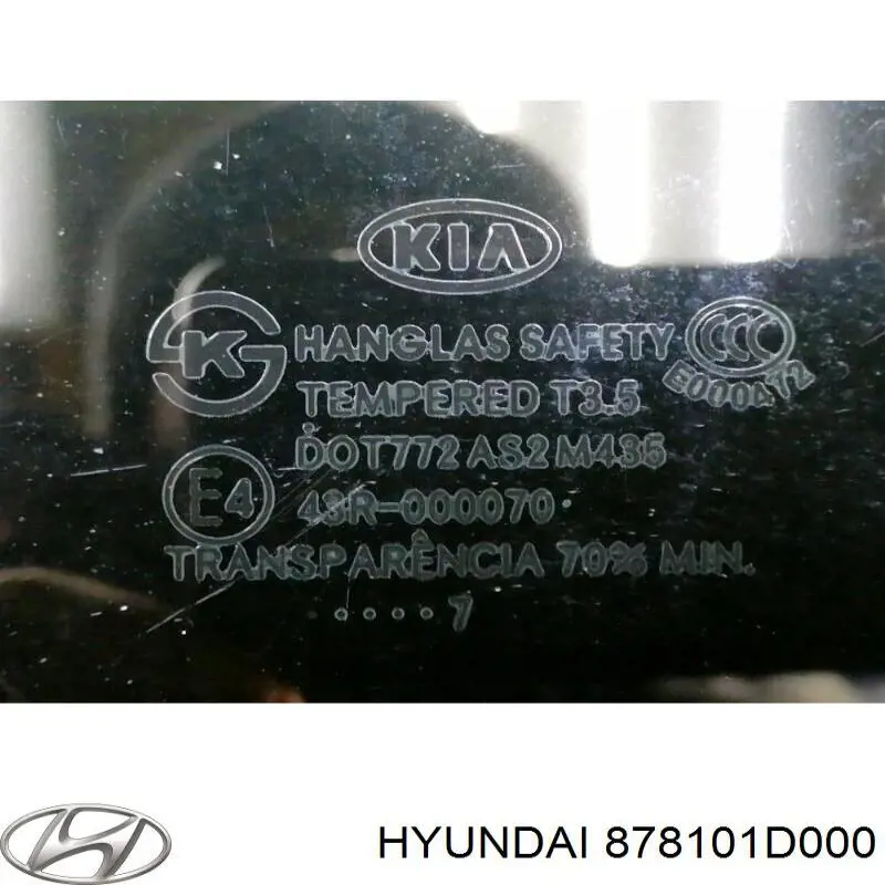 878101D000 Hyundai/Kia Скло багажного відсіку, ліве