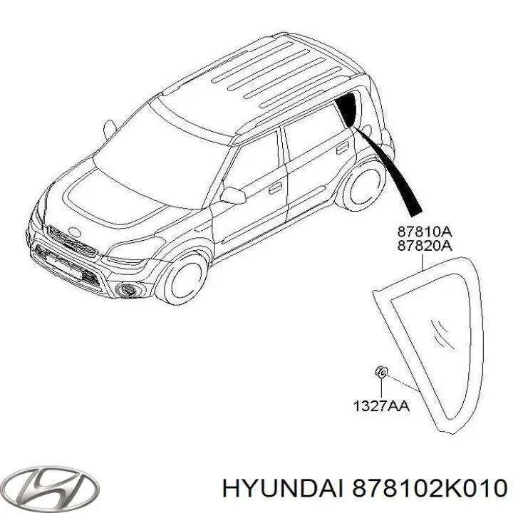 878102K010 Hyundai/Kia Скло багажного відсіку, ліве