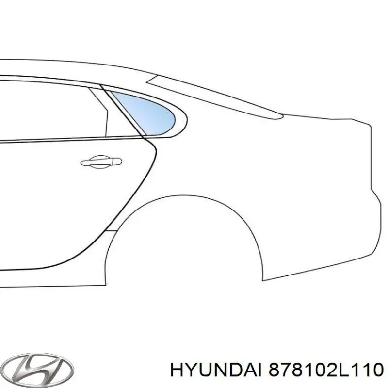 878102L110 Hyundai/Kia Скло багажного відсіку, ліве