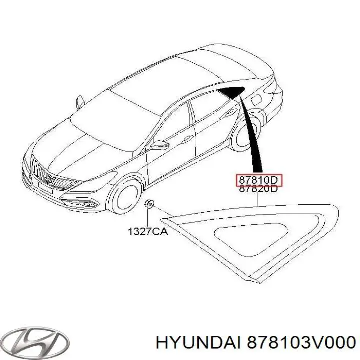 878103V000 Hyundai/Kia Кватирка дверей трикутник, задньої, лівої
