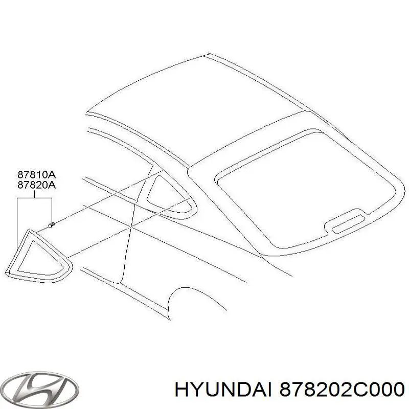 Скло багажного відсіку, праве Hyundai Tiburon (Хендай Тібурон)