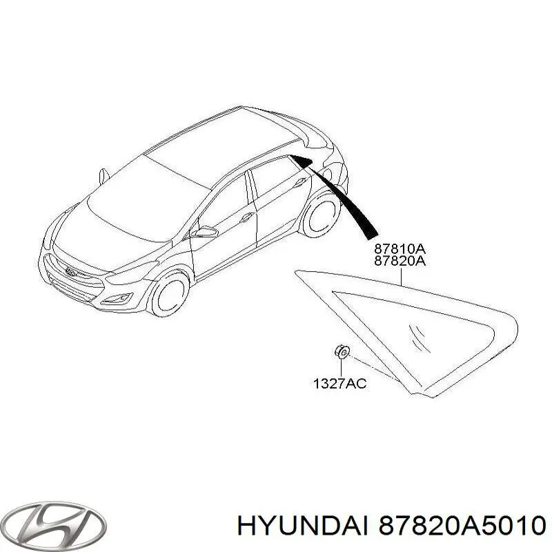 87820A5010 Hyundai/Kia Скло кутове дверей задніх