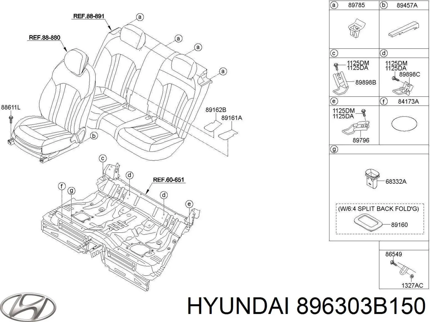 896303B150 Hyundai/Kia Фіксатор сидіння заднього