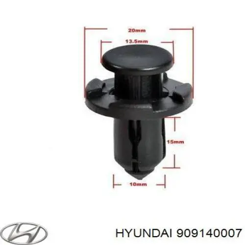 Пістон (кліп) кріплення бампера заднього Hyundai/Kia 909140007 ціна, від 0.44 USD