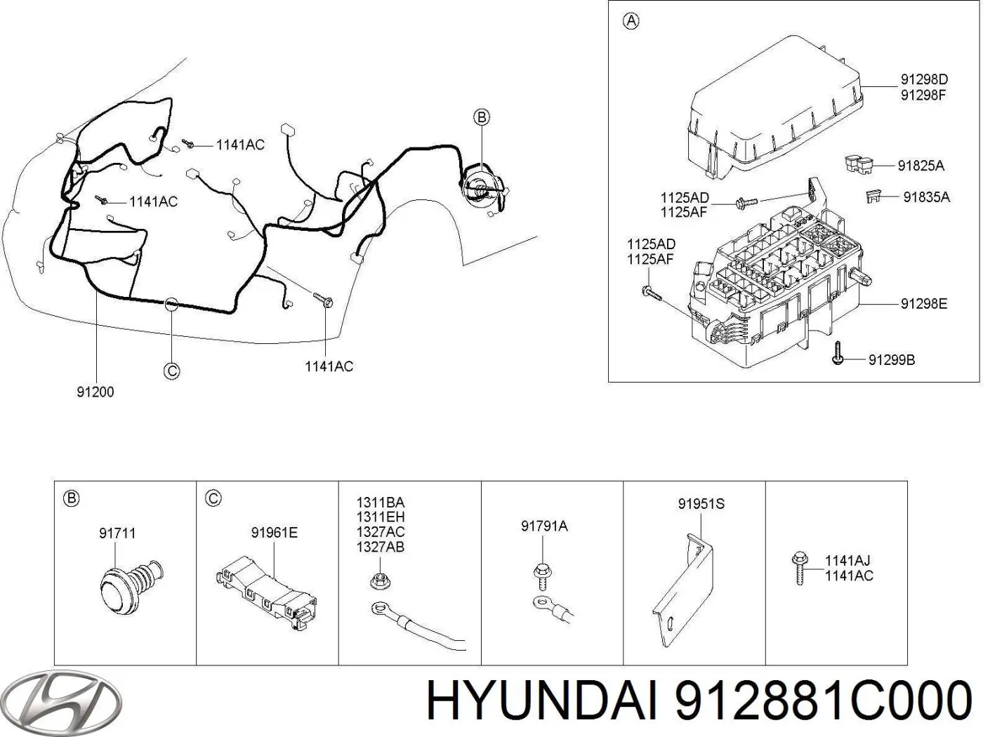 Блок запобіжників 912881C000 Hyundai/Kia