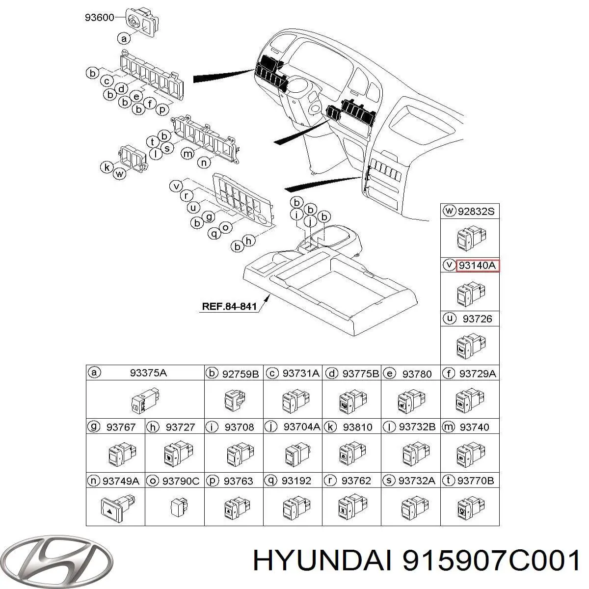  Hyundai/Kia 915907C001 ціна, від 50.72 USD