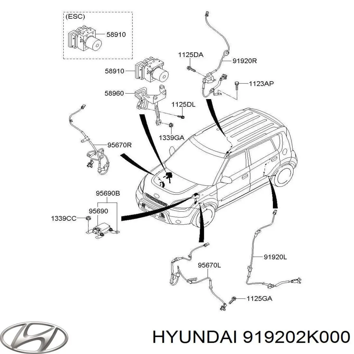 Датчик АБС задній лівий Hyundai/Kia 919202K000 ціна, від 19.00 USD