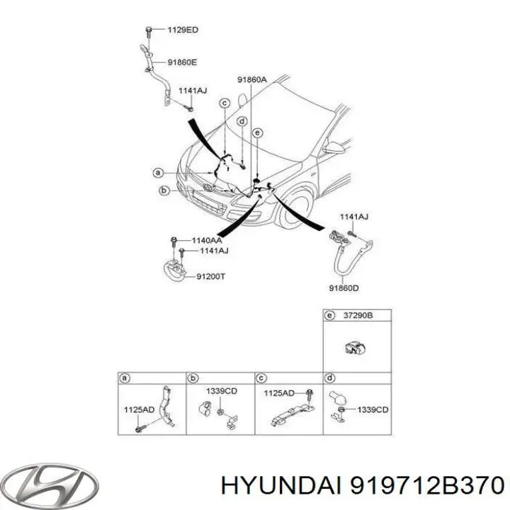 Купити 919712B370 Hyundai/Kia Кришка клемми АКБ