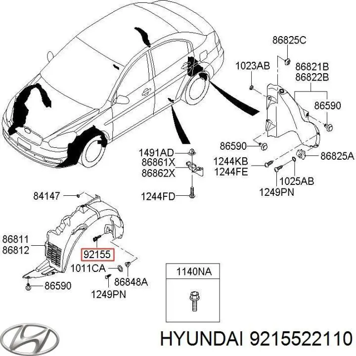  Hyundai/Kia 9215522110 ціна, від 5.37 USD