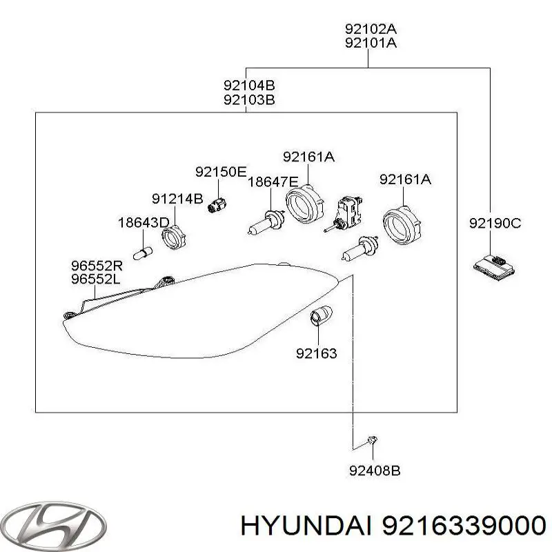 Кришка фари, задня Hyundai/Kia 9216339000 ціна, від 3.12 USD