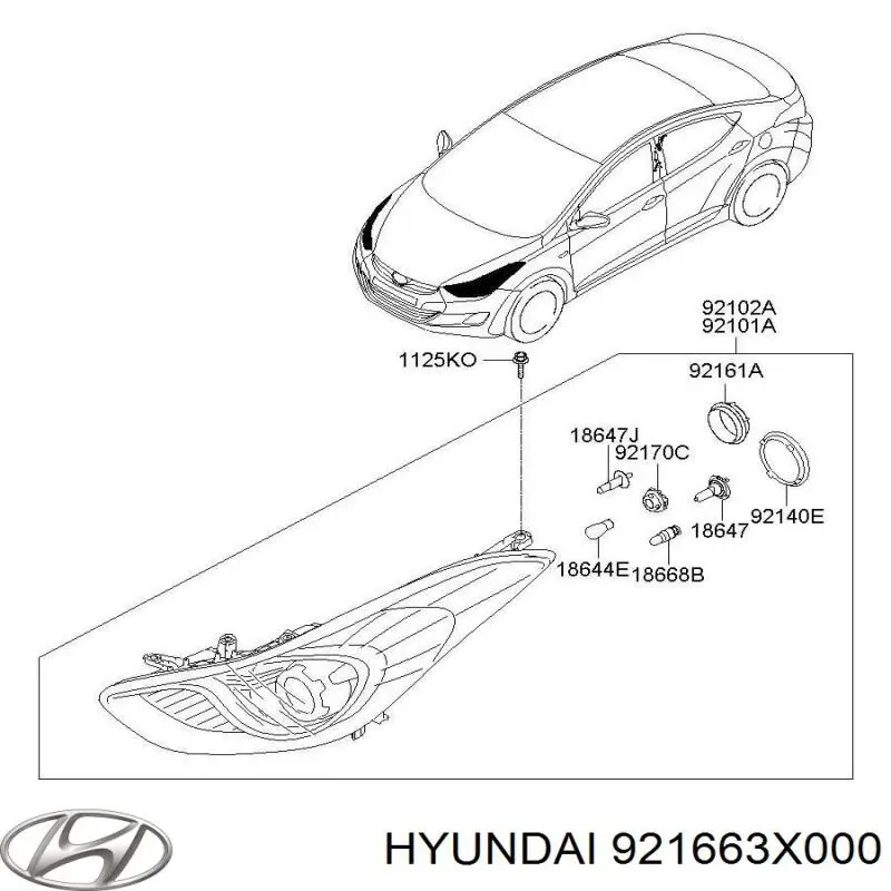  Hyundai/Kia 921663X000 ціна, від 6.33 USD