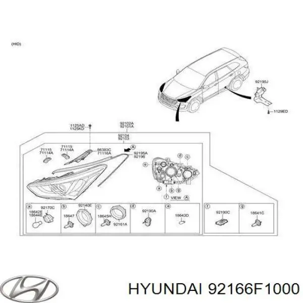 Цоколь (патрон) лампочки покажчика поворотів Hyundai/Kia 92166F1000 ціна, від 13.89 USD