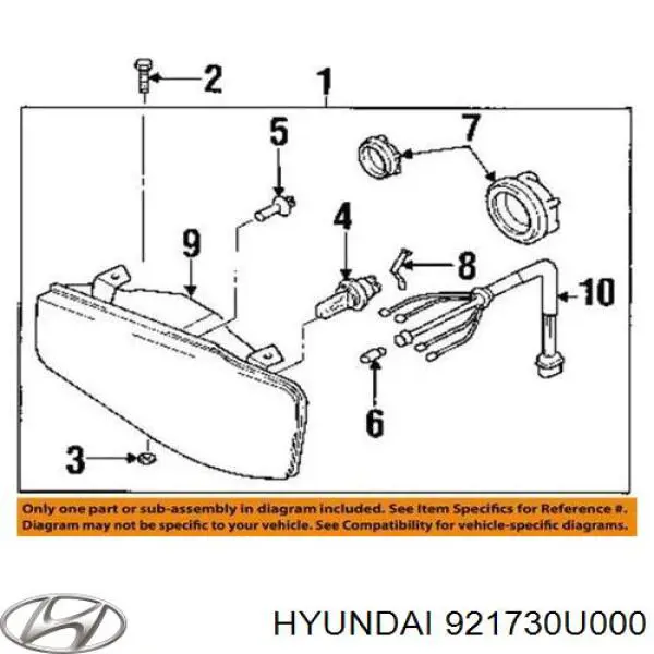 921730U000 Hyundai/Kia Кліпса кріплення фари