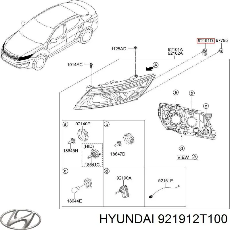 Купити 921912T100 Hyundai/Kia Кліпса кріплення фари