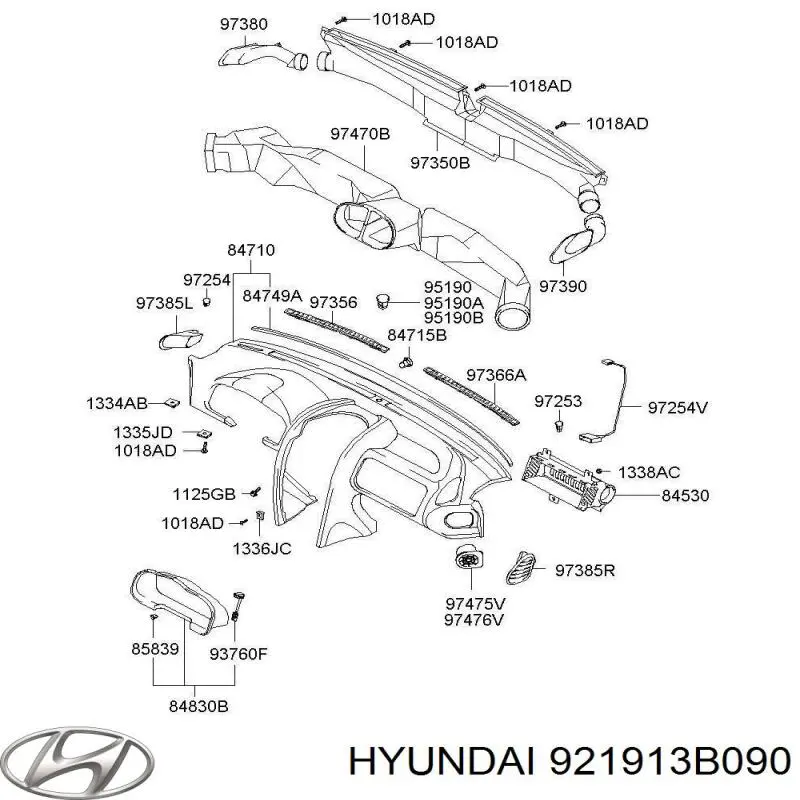 921913B090 Hyundai/Kia датчик рівня положення кузова, задній