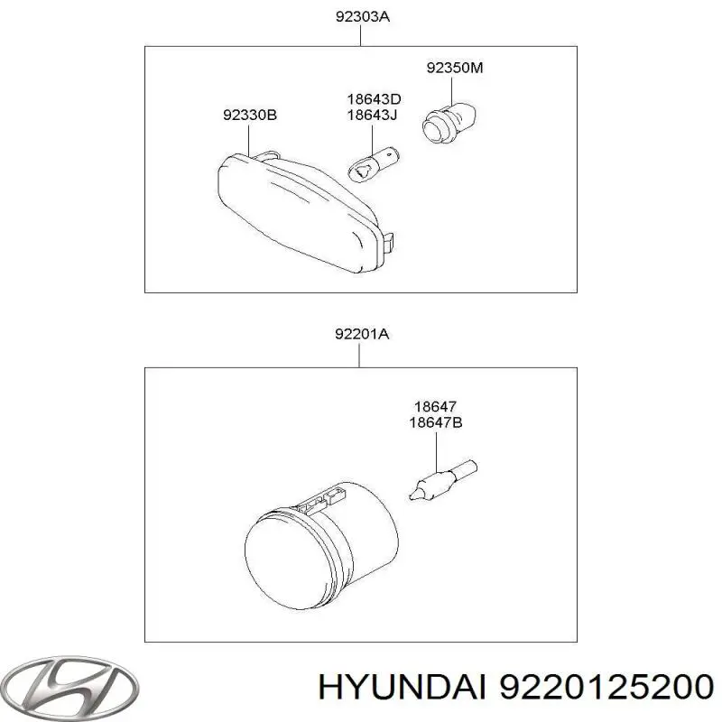 9220125200 Hyundai/Kia Протитуманка ліва