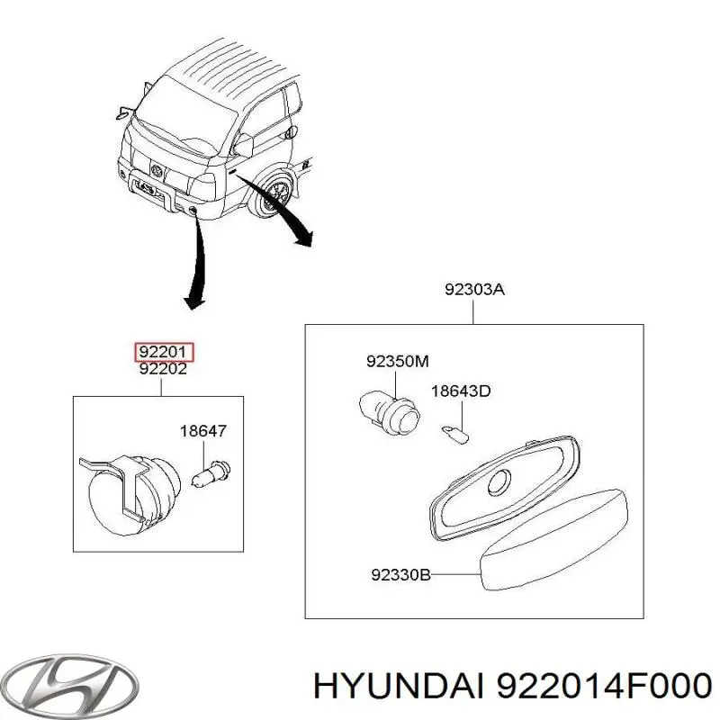 Фара протитуманна, ліва Hyundai H100 (Хендай Н100)