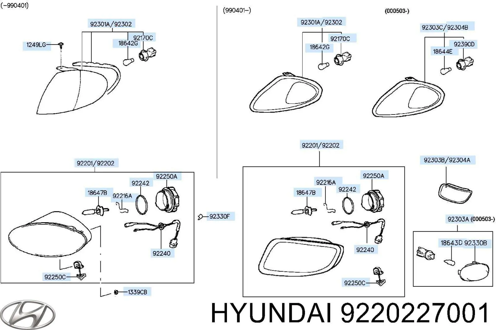 Фара протитуманна, права Hyundai Coupe (RD) (Хендай Купе)