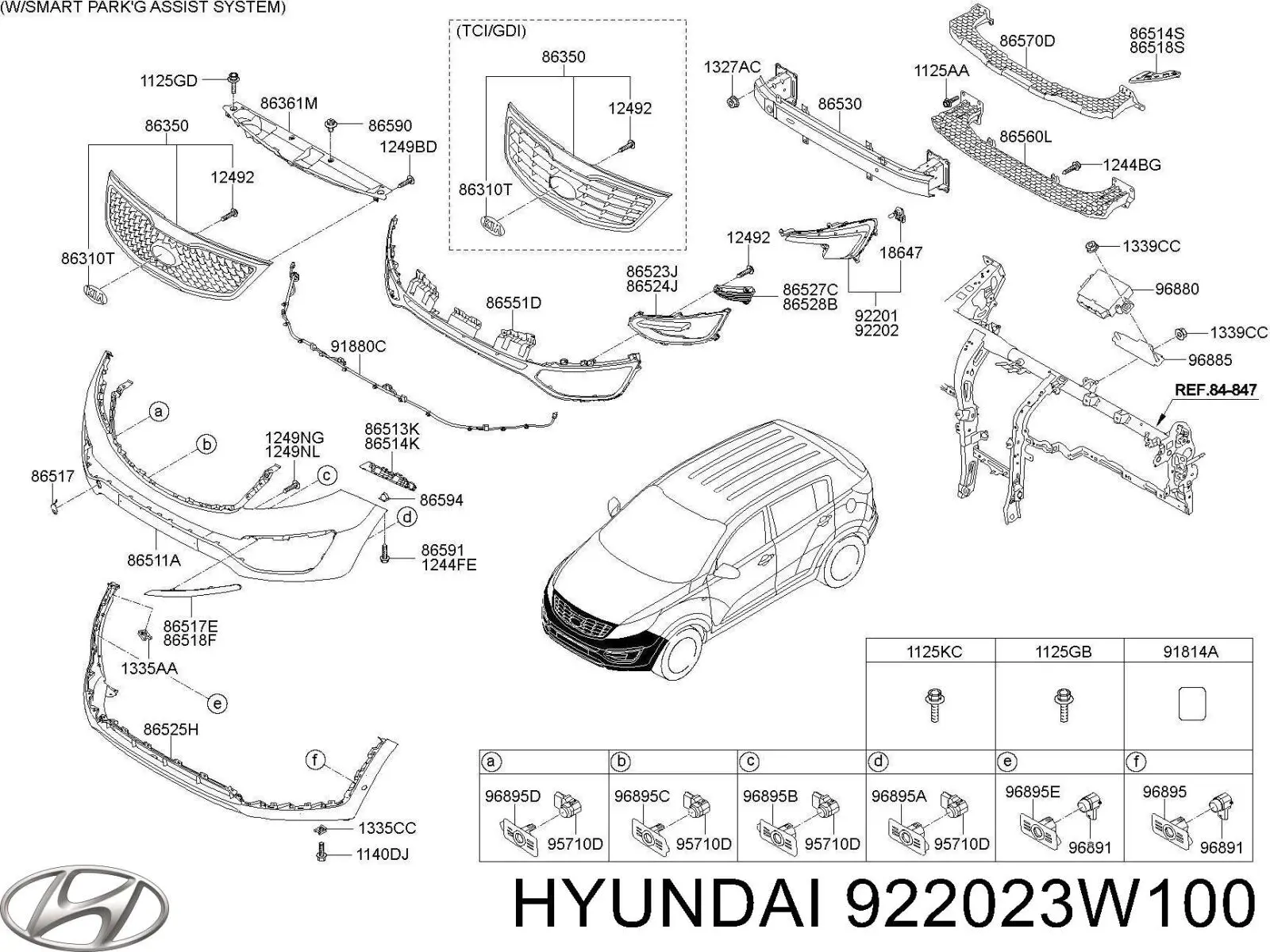 922023W100 Hyundai/Kia Фара протитуманна, права