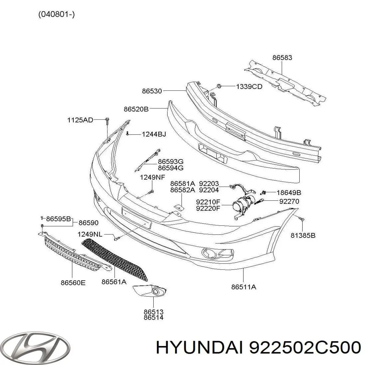  Hyundai/Kia 922502C500 ціна, від 1.61 USD