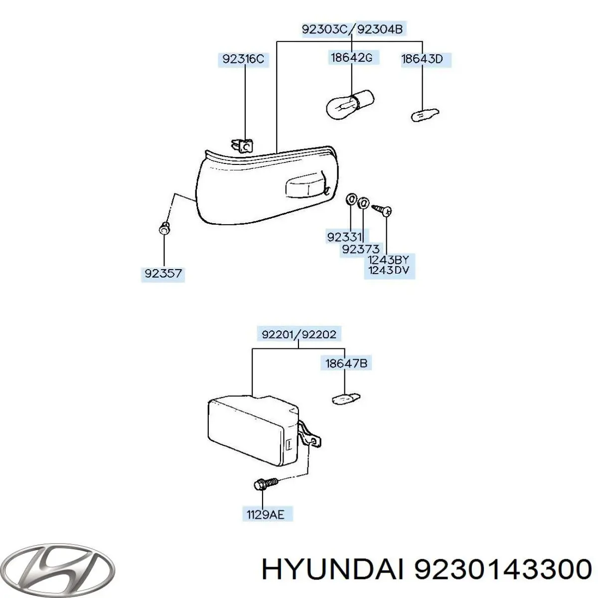 Вказівник повороту лівий 9230143300 Hyundai/Kia