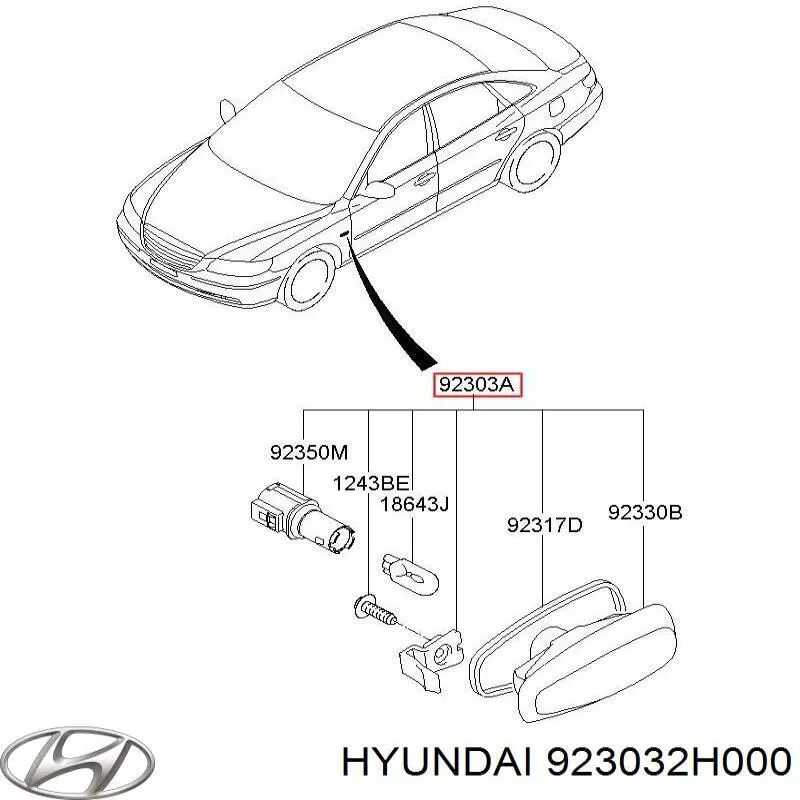 Повторювач повороту на крилі Hyundai/Kia 923032H000 ціна, від 13.03 USD