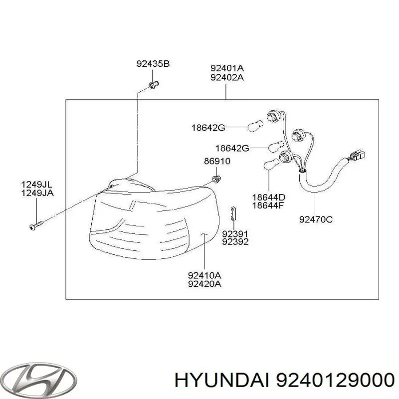 9240129000 Hyundai/Kia ліхтар задній лівий