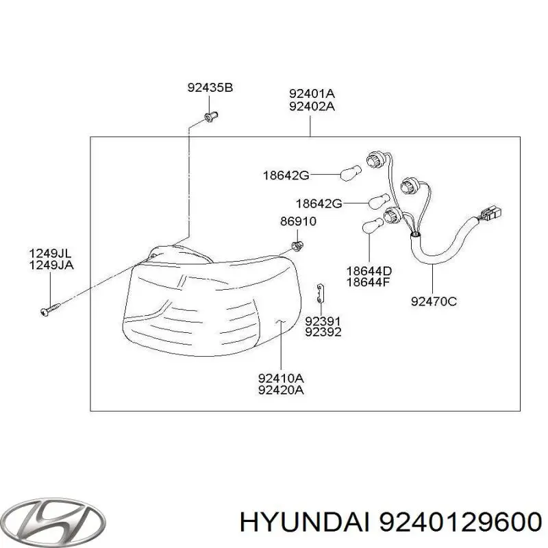 Ліхтар задній лівий Hyundai Lantra 2
