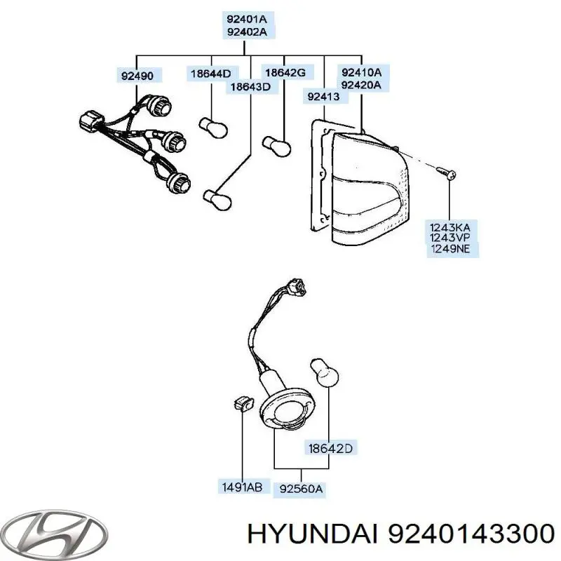 Ліхтар задній лівий 9240143400 Hyundai/Kia