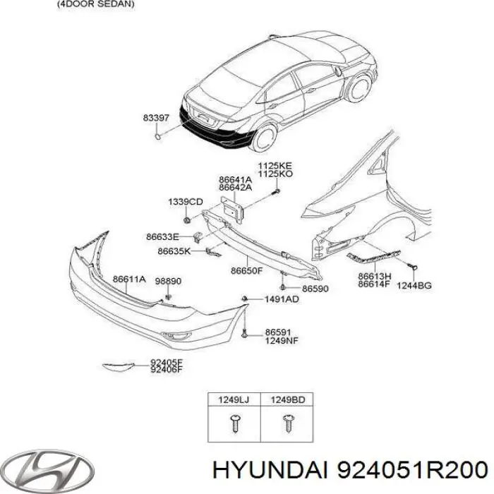 924051R200 Hyundai/Kia Лівий катафот бампера