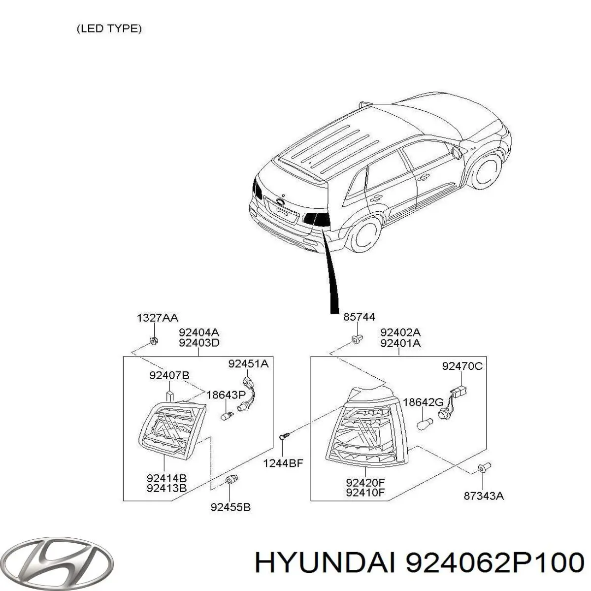 Стоп задній Hyundai/Kia 924062P100 ціна, від 126.69 USD