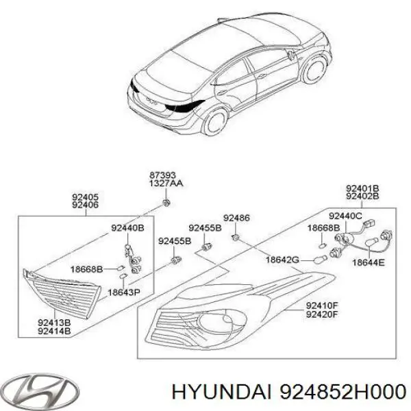 Кліпса кріплення заднього ліхтаря Hyundai I30 (GDH) (Хендай Ай 30)
