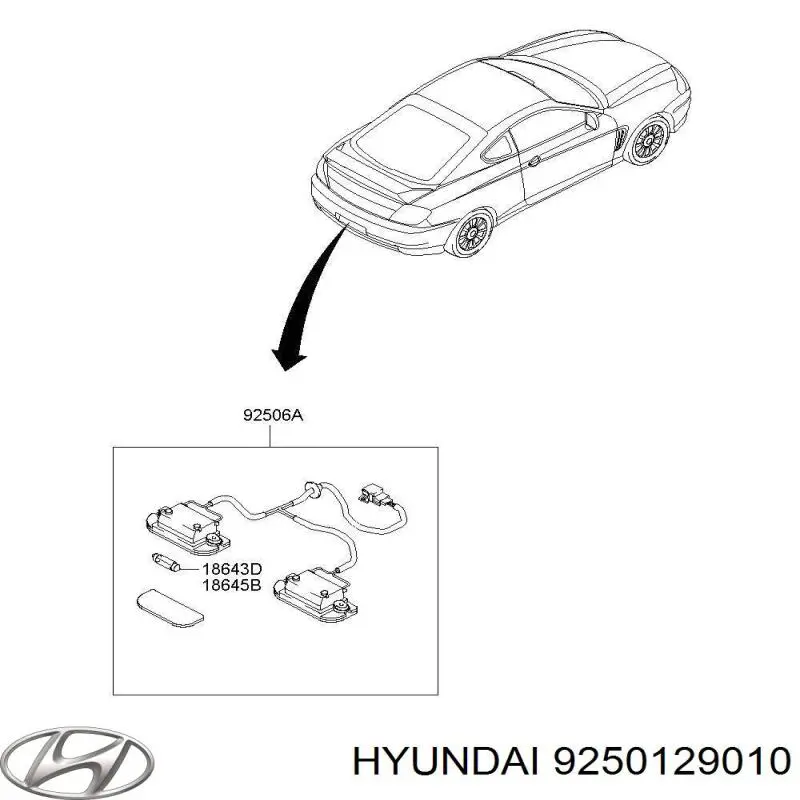 Ліхтар підсвічування заднього номерного знака Hyundai Sonata (EF) (Хендай Соната)