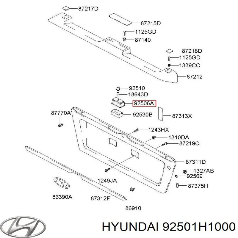 Купити 92501H1000 Hyundai/Kia Ліхтар підсвічування заднього номерного знака