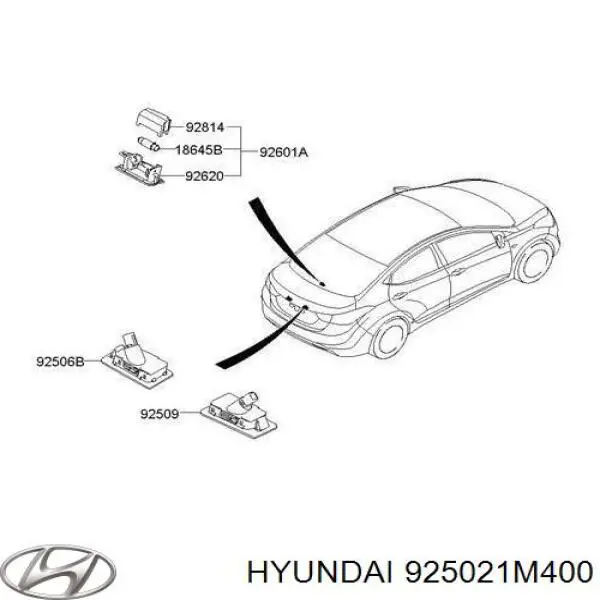 Ліхтар підсвічування заднього номерного знака 925021M400 Hyundai/Kia