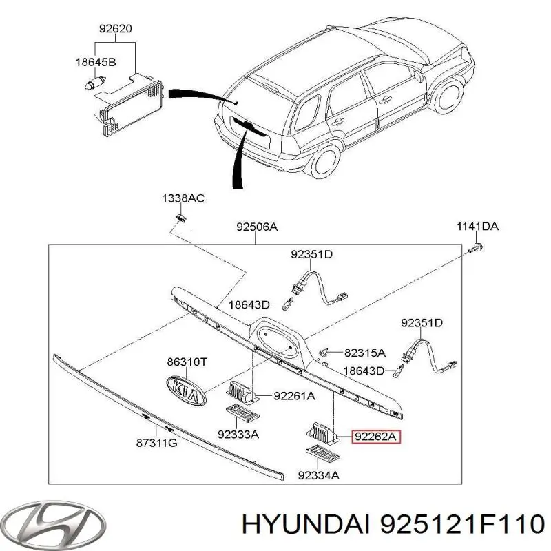  Hyundai/Kia 925121F110 ціна, від 16.54 USD